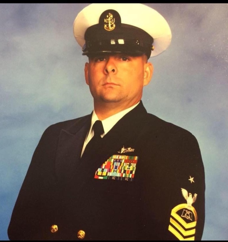 Senior Chief Scott DeCoste in dress uniform
